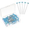 QUARKZMAN 100pcs Spilli Per Bouquet 2 Inch Spilli Per Corsage Blu Scuro | Testa Dritta, Per Fiori, Per Decorazione Matrimonio Cucito DIY Artigianato