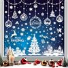 KASESSS 9 Fogli Bianche Vetrofanie Natalizie, 244 Pezzi Adesivi Natalizi Per Finestre Con Fiocchi Di Neve, Alberi E Renne, Riutilizzabili Removibili Adesivi Finestre Natale Per Decorazioni Natalizie