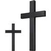 Kichvoe Croce Decorativa in Legno Massiccio Nera, da Parete Supporto | Finitura Testurizzata e Bordi Lisci, Stile Rustico Minimal, per Interni, Corridoio, Angolo Meditazione