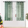MRTREES Tenda Moderna con Occhielli Tende Natale Soggiorno Verdi Tenda Semioscurante con motivo pupazzo di neve dorato 2 Pezzi,140 X 160 cm