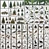 Psiokimi 74 Pezzi Stencil Animali della Foresta, 2 Misure Stencil per Dipingere, Riutilizzabili in Pet per Dipingere su Legno Pareti Finestre Tela Tessuto e Decorazioni Fai da Te
