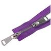 ROWCES 5# 60/70/80/90/100/120/150cm Doppi cursori Chiusura automatica con cerniera in metallo Cerniera per giacca, Viola, 70cm
