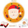 JSRQT Kit di Avviamento per Principianti Punch Needle Natale, Kit per Ricamo con Ago da Punzonatura con Motivo di Babbo Natale per Adulti Bambini, Punch Needle Starter Kit de Ricamo con Strumento