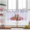 Alishomtll Tenda decorativa natalizia romantica - Con passanti - Corta - Per cucina, camera dei bambini - 45 x 120 cm - Splendido Babbo Natale