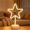 Vexnaro Stella LED da Appoggiare, Lampada Decorativa a Stella con Luce Bianco Caldo, Funzionamento a Batteria per Finestre, Davanzali, Mensole e Soggiorno, Decorazione Natalizia da Interno