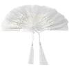 VAPKER 100 nappe bianche in seta, fatte a mano, 13 cm, morbide, con passante da 5 cm, per la creazione di gioielli, progetti fai da te e segnalibri, colore: bianco