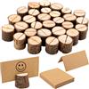 VMUTGA 30 Pezzi Segnaposto Tavolo, Segnaposto Rustici in Legno, 30 Biglietti Vuoti, Segnaposto Matrimonio per Feste, Eventi, Ristoranti