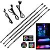ELLENNE 4X Striscia LED RGB 3 Pin ASUS AURA SYNC/GIGABYTE RGB/MSI MYSTIC | 4X Striscia LED RGB per Case PC, 5V 3Pin Modding, ASUS AURA SYNC, GIGABYTE RGB FUSION, MSI MYSTIC LIGHT SYNC, ASROCK RGB LED
