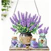 CEOVR Lavanda Diamond Painting Hanging Kit,20x20cm DIY Ornamento Dipinto a Diamante Kits,Peinture Diamant Appeso per Decorazioni Api e Fiori