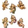 FADEDA 6 Angeli sospesi che suonano/Altezza: 6 cm/dipinti a mano/Figure di presepe dettagliate - Decorazione natalizia da tavolo per presepe e accessori