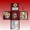 Generic Mini altare cattolico artigianale con croce e icona, compagno di viaggio devozionale portatile per momenti di preghiera, in tono argento, ricco design artistico.