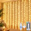 Fancysky Ghirlanda luminosa per interni con 300 LED, 3 x 3 m, USB | Cortina luminosa per interni, illuminazione di Natale, decorazione per finestre, catena luminosa con telecomando