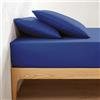L'Emporio Casa Lenzuolo con Angoli King Size, 160 x 200 x 25-30 cm, 100% Cotone Soffice, per Materassi Alti, (Blu Royal)