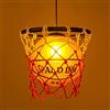 MAOGUDUI Lampadario a sospensione industriale da basket vintage con barra ad anello da basket, lampada da soffitto a sospensione a sospensione, lampada decorativa per camera dei bambini