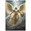 jocrynsi San Michele L'Arcangelo Arte Religiosa Beige Poster da Parete Stampa su Tela per la Casa Decorazione per Camera da Letto e Soggiorno 20 x 30 cm Stile Senza Cornice