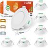 ALUSSO IP65 Faretti LED Soffitto 10W 800LM Plafoniera Bagno 3CCT, Set di 6 | 3000K/4000K/6500K Faretti LED da Incasso per Cartongesso Foro Ø70-80mm, Dimmerabili Faretto Incasso per Cucina, Rotondo