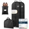 Bruce.® 2x Borsa Porta Abiti da Viaggio 152x60 cm - Nero | Con sacchetto per scarpe. Protegge cappotti e abiti lunghi da polvere e tarme. Tessuto traspirante 120 GSM.