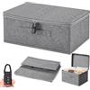 LIULINY 30 x 20 x 14 cm Scatola Richiudibile, con Chiusura, Scatola con lucchetto, Pieghevole con Manici Lockable Storage Box Richiudibile Organizer in Tessuto, Per Vestiti Libri Cosmetici Giocattoli