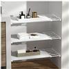 Generic Scaffale telescopico regolabile per armadio, organizer espandibile, divisore di tensione per armadio da cucina e bagno, larghezza 24 cm, lunghezza 75 120 cm
