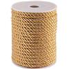 PH PandaHall 17m Cordino Decorativo Intrecciato 5mm Corda Nylon Intrecciato, Filo di Corda Dorato per Decorazioni per la Casa Avvolgimento Costumi Regalo Natale Fai Da Te