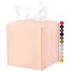JESMINI, scatola porta fazzoletti in pelle rosa, con cintura inferiore [JESMINI], porta fazzoletti decorativo moderno in pelle PU per bagno, vanità, comodini/ufficio