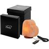 Bembo Qualità d'Autore Lampada di Sale Himalayano a Cuore USB, LED Multicolore - Sale Naturale, 9 x 7 x 10,5 cm - Idea Regalo Romantica.