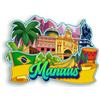 Quwsne Calamita da frigorifero Manaus Brasile magnete da frigorifero souvenir da viaggio città regali turistici 3D classici punti di riferimento artigianali fatti a mano decorazione della casa -1902