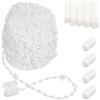 JINXM Catena Inferiore Verticale Cieca 25 Metri per Tende Verticali con 5 Connettori a Sfera in Plastica Bianca Resistente alla Luce Solare
