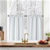 PONY DANCE Tende Termiche Isolanti per Interni con Tasca 2 Pezzi | L60 x A120 cm, Oscuranti, Bianco Grigiastro, Tende a Vetro, Corte, Nasconde il Disordine, Protezione dalla Vista, Blackout