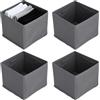 TLDBATICE 4 Organizer Armadio 14x14x12 cm, Separatori per Cassetti Pieghevoli | Organizer cassetti armadio in tessuto non tessuto, pieghevoli per calzini, biancheria intima, accessori e piccoli oggetti