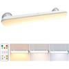 GOVSSING Luci per Specchio Make Up Trucco con Ricaricabile Batteria 5000mAh | 3 Colores Dimmerabile Lampada Specchio Bagno con Ventosa Adesiva, Illuminazione Senza Fili, Tocco Telecomandata Magnetica