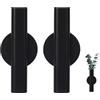 ZAAWUUT Tubo per fiori adesivo da parete, supporto floreale in metallo, decorazione da appendere, vaso minimalista aperto da parete per esposizione di fiori (nero, grande)