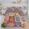 JEDTAKCT Trapunta Singolo Per Bambini, Con Stampa Patchwork Di Zampe Di Gatto, Trapunta 4 Stagioni, Animali Divertenti, Piumone Arancione, Letto 140X200 Federa, Reversibile Piumino Senza Copertina
