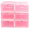 NULYLU Plastica Scatola Porta Scarpe Trasparente Impilabile 6 Pezzi Rosa | Porta Trasparente, Struttura Sovrapponibile, Organizzazione per Scarpe e Piccoli Oggetti, Confezione da Sei