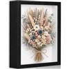 Kozdtiz Cornice portafoto 3D da riempire, 21 x 29,7 cm, in legno profondo fino a 3 cm, da riempire con oggetti, fiori, regalo di nozze o ricordi, colore nero