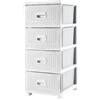 Meridiana Store Meridiana Cassettiera in Plastica 4 Cassetti, Effetto Rattan (Bianco) | mobiletto bagno salvaspazio organizer cucina contenitore biancheria