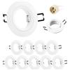 Doughelec Cornice Faretti incasso cartongesso GU10 Alluminio Bianco, Portafaretto Faretto led da incasso per cartongesso incl.portalampada GU10 Rotondo 65mm per LED e Alogeno, 60-70mm 230V 10 Pezzi
