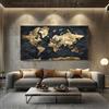 ZORYAN Mappa Del Mondo Vintage Quadri Moderni Soggiorno Su Tela 60x120cm Mappa Antica Stampe Da Parete Senza Cornice, Quadretti Da Parete Oro Di Lusso Immagine Per Camera Da Letto