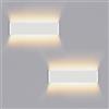 Lureshine 2 Pezzi Applique da Parete Interno 16W 40CM Su e Giù Aplique da Interni Moderno/Decorare Applique Alluminio Bianco Caldo 3000k Lampada da Parete Adatto a Soggiorno|Stanza|Scala(Bianco)