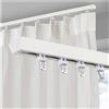 DPAOZPO Bastone Tenda Soffitto, Silenziosa Binari a Soffitto, 50cm 100cm 280cm 600cm Asta Per Tende Divisoria In Lega di Alluminio, Per Tende Pesanti(Color:White,Size:180cm/6ft/2 * 90cm)