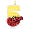 lasuroa Candele con Numeri Rosse e Gialle, Candeline con Numeri di Compleanno Decorazione per Topper Torta Feste di Compleanno Celebrazioni Forniture per Anniversari Matrimonio (5)