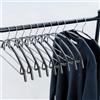Cocomaya Grucce appendiabiti in metallo, 42 cm, set da 10 pezzi, colore nero, rivestite in gomma, antiscivolo, indeformabili, per camicie, blazer, maglioni, magliette, con gruccia per pantaloni