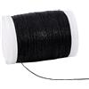 PH PandaHall 120m Filo Poliestere Cerato 0.5mm Corda Cerata per Macramè | Nero Fili di Poliestere Cerato Cordoncino di Cera per Creazione di Gioiell Bracciali Collane Artigianato Fai Da Te