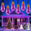 Ollny Catena luminosa decorativa da 8 m, con 16 lampadine S17, per esterni, 8 modalità timer, dimmerabile, per decorazioni natalizie, interni ed esterni (funzionamento a rete, viola e arancione)