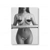 AEFOUU Stampa artistica da parete su tela donna nuda con bicchieri di vino dipinto su tela poster nordici quadri da parete per cucina decorazione per camera da letto 90x120 cm/senza cornice
