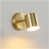 YOOCHUENG Applique Camera da Letto Oro,Lampada da Lettura Girevole a 350° | Cablata Fissa,Foratura,Luce LED Tricolore (Calda/Bianca/Neutra),Regolabile a 90°,Moderna Lampada da Parete per Comodino