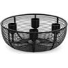 Brandsseller Corona di Natale in metallo nero Ø 20,5x6 cm - Portacandele moderno per 4 candele a stilo, Decorazione da tavolo festiva dal design intramontabile, ideale come centrotavola