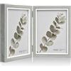 Afuly Doppia Cornice Foto 13x18 Grigio Bianco Pieghevole Cornici Foto | Doppia cornice pieghevole nei toni grigio e bianco, con vetro trasparente, per due foto di nozze, bambini o famiglia