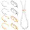 Beebeecraft 1 Scatola da 8 Pezzi 2 Colori Ottone Placcato Oro 18K e Platino e Zirconi Cubici Fermagli A Vite Lunghi 18.5mm per Collane Fermagli Accorcianti e Rinforzanti per Perle e Pietre Preziose