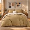 Dreamzie Copripiumino Una Piazza e Mezza 200x220 cm con 2 Federe 80x80 cm | Beige/Sabbia · Reversibile · Sacco Piumino · Microfibra Ultra Morbida · 3 Pezzi · Chiusura con Cerniera · OEKO-TEX